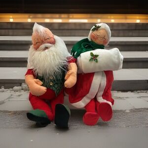 Annalee‎ Santa And Mrs Claus Christmas Dolls X-Large 33" 1983 Mobilite